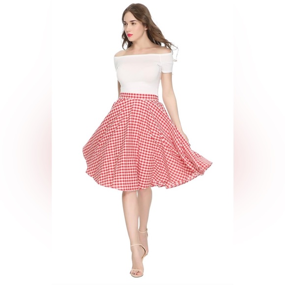 Maggie Tang 1950s Vintage Retro Polka Dots Swing Rockabilly Casual Party Skirt - Picture 1 of 13